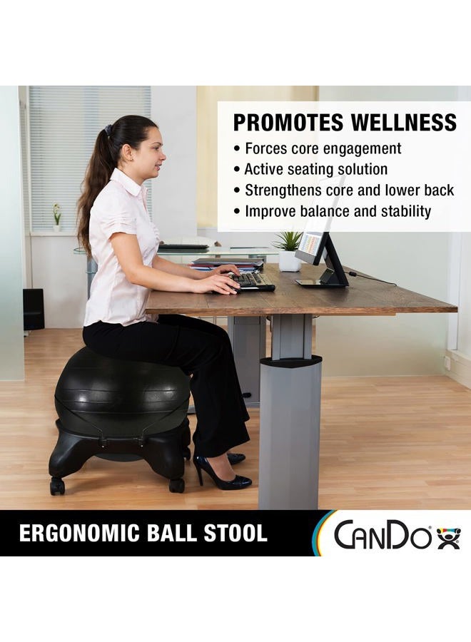 Cando Cando Ball Chair Inflatable Ergonomic Active Seating Exercise Ball Chair with Air Pump for Home, Office, and Classroom, Adult Size, Black  - Image 3