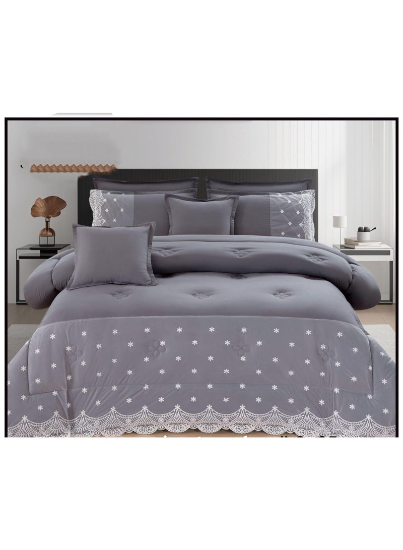 5-piece single bedsheet set, medium filling, summer style, plain lace
