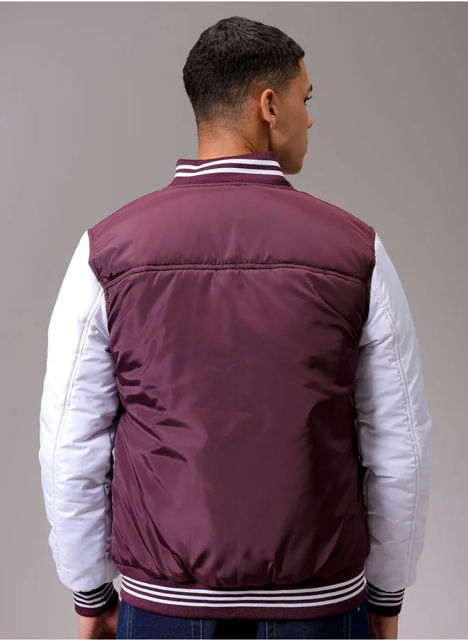 شركة المرآب الهندية Men Slim Fit Colourblocked Puffer Jackets