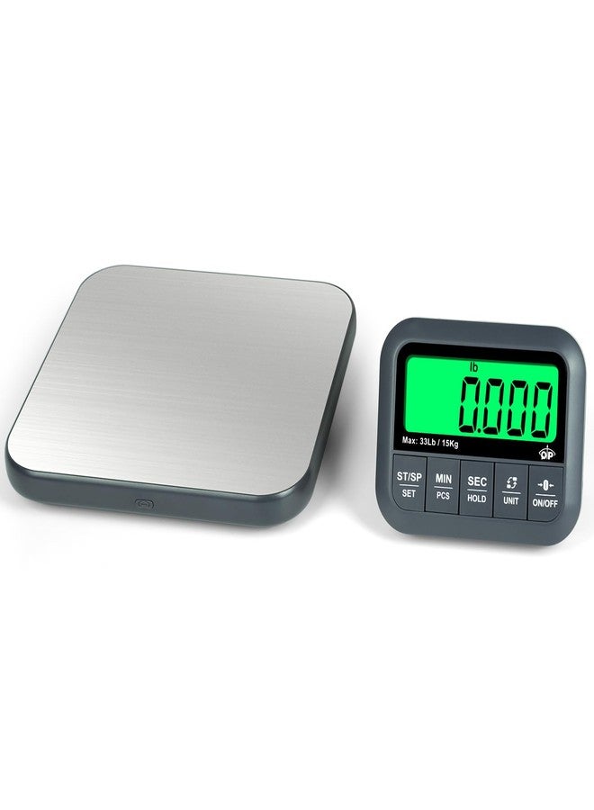 QP Wireless Food Scale, 33lb/0.04oz Digital Kitchen Scale, Meat Scale with Timer Function, 9 Units, Tare/Hold/PCS Function, Auto Off, LCD Display, Digital Food Scale for Cooking, Baking, Postage - Image 1