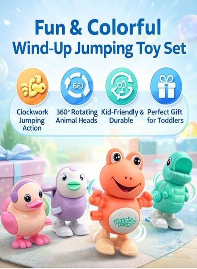 براند كونكور مجموعة ألعاب حيوانات قافزة تعمل بالزنبرك من ماركة كونكر للأطفال، مجموعة ألعاب مشي وقفز تعمل بالزنبرك مع رؤوس دوارة 360 درجة، ألعاب ميكانيكية ملونة للأطفال الصغار والأطفال (عبوة من 5 قطع) - Image 3