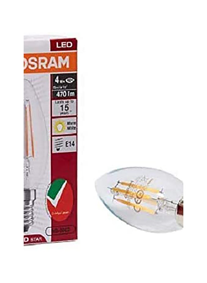 OSRAM 10-Piece E14 Filament 2700K 4W Classic B 40 Clear Light Non Dimmable LED Bulb Warm White - Image 3