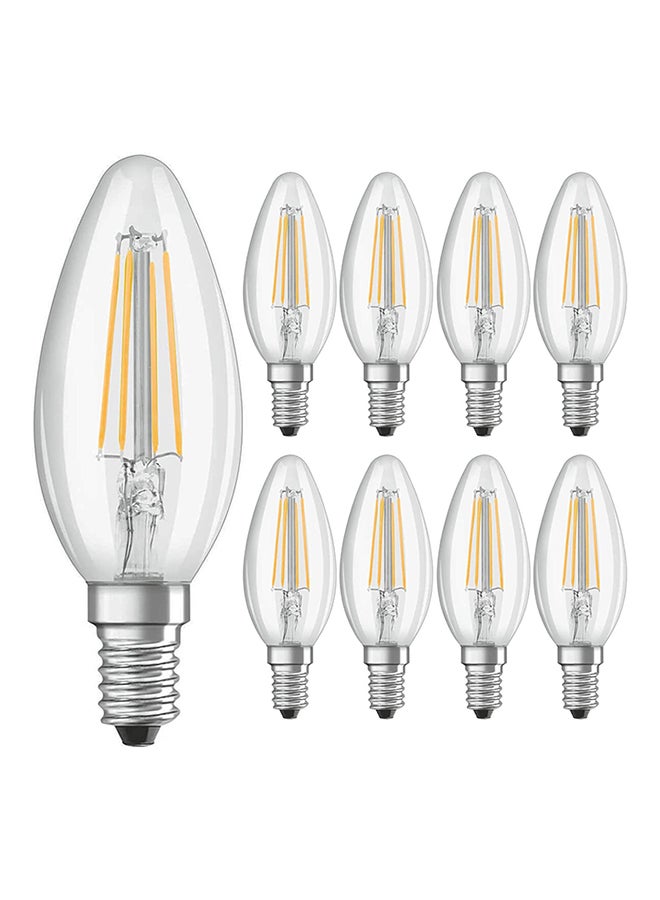 OSRAM 10-Piece E14 Filament 2700K 4W Classic B 40 Clear Light Non Dimmable LED Bulb Warm White - Image 1