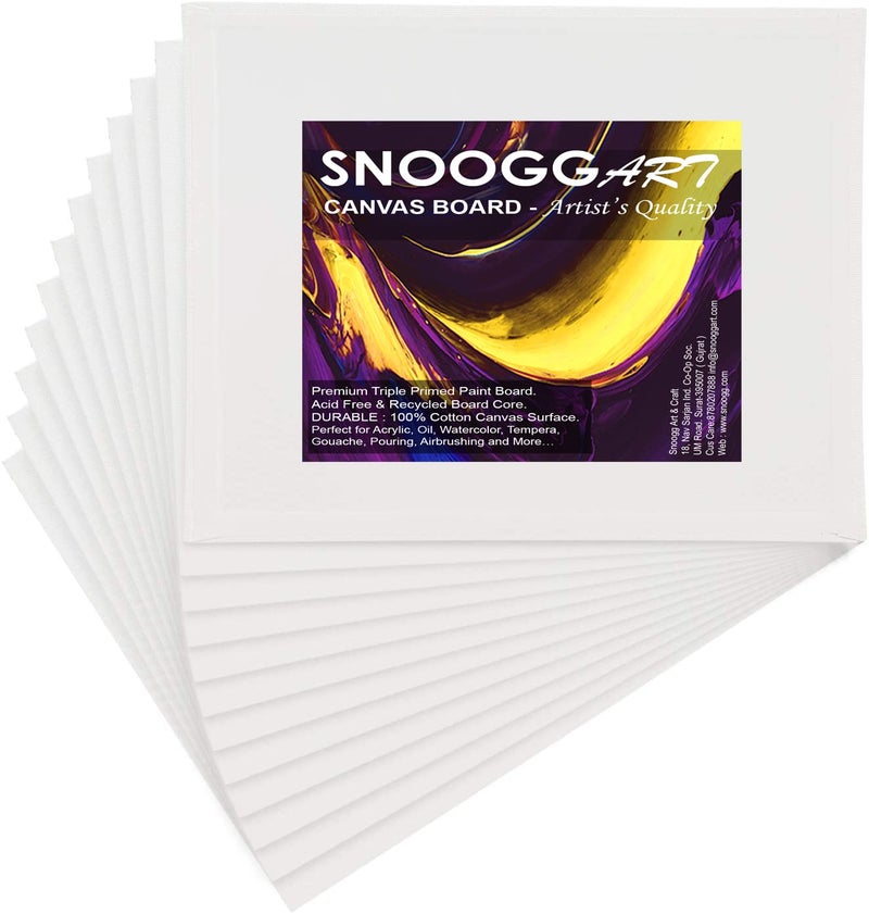 SNOOGG Pack of 2 Painting Canvas Board Panel Size : 20X24 Inch White Double Primed Artist Quality for Oil Acrylic and Mix Media Painting - Image 1