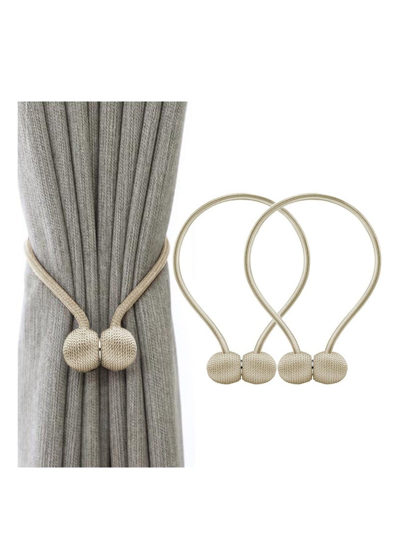 INOVERA (LABEL) - INOVERA (LABEL) 2 Pieces Window Curtain Tiebacks Drapery Hold-Backs Band for Office Home Decorative (Pair 1, Beige) - Image 1