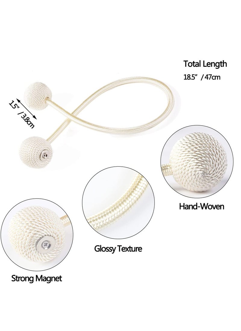 INOVERA (LABEL) - INOVERA (LABEL) 2 Pieces Window Curtain Tiebacks Drapery Hold-Backs Band for Office Home Decorative (Pair 1, Beige) - Image 1