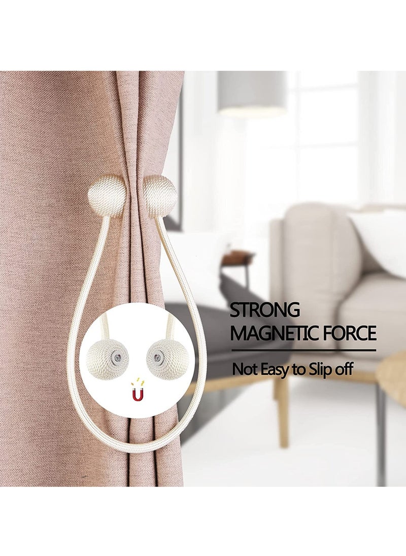 INOVERA (LABEL) - INOVERA (LABEL) 2 Pieces Window Curtain Tiebacks Drapery Hold-Backs Band for Office Home Decorative (Pair 1, Beige) - Image 1