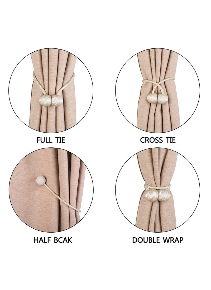 INOVERA (LABEL) - INOVERA (LABEL) 2 Pieces Window Curtain Tiebacks Drapery Hold-Backs Band for Office Home Decorative (Pair 1, Beige) - Image 1