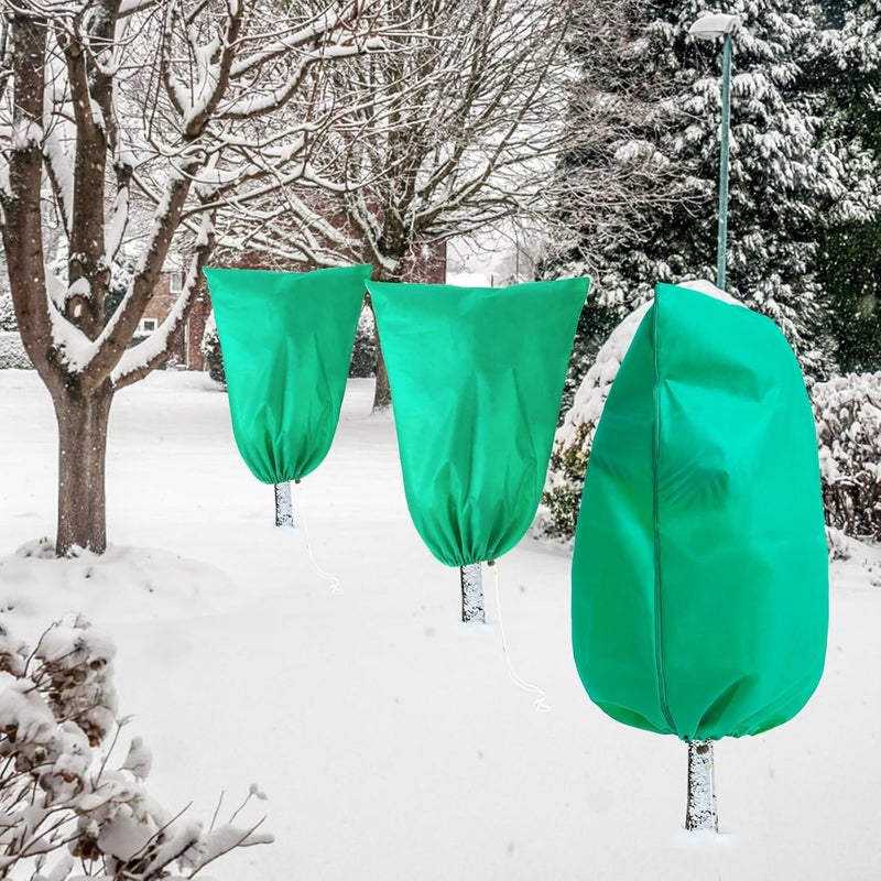 HOMIMP Plant Covers Freeze Protection, 8 Pack Frost Covers with Zipper Drawstring (31.5" x 47.3") Plant Protection Cover Bags for Outdoor Winter Frost Cold Weather Shrubs Trees Jacket Covers(Green) - Image 5