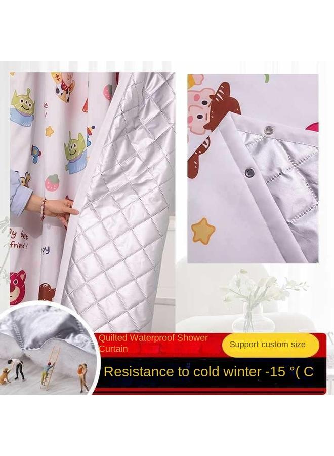Bluejw Windproof Cotton Winter Bath Cover Genuine Shower Curtain Waterproof Toy Story Insulation Authorized Bath Door Curtain Toilet - Image 2