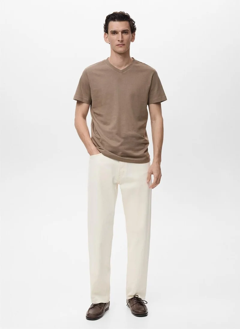 Mango Man  V-neck T-shirt for Men | Best Price UAE