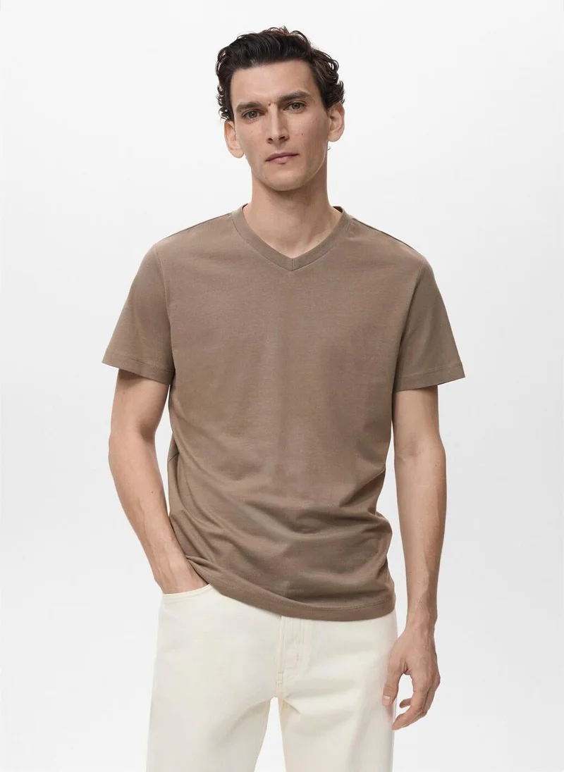 Mango Man  V-neck T-shirt for Men | Best Price UAE