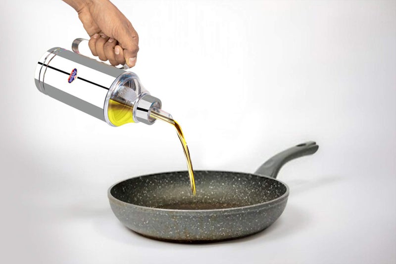 Apeiron Stainless Steel Nozzle Oil Dispenser with Handle (750ml Pack of 3) - Image 4