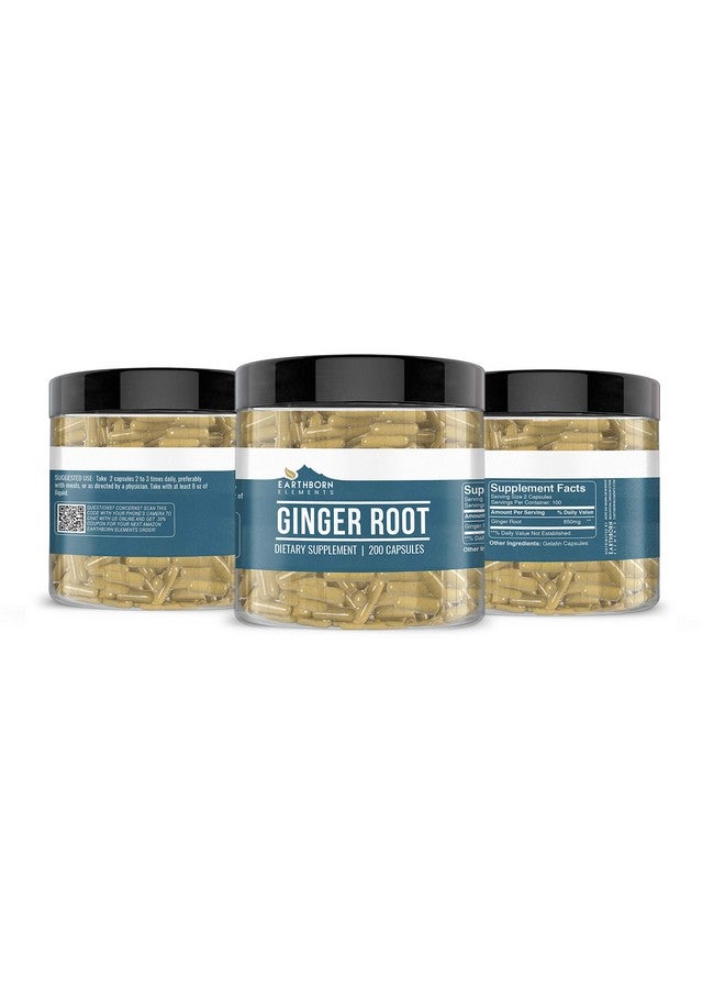Earthborn Elements Ginger Root (200 Capsules) Pure & Undiluted, No Additives - Image 4