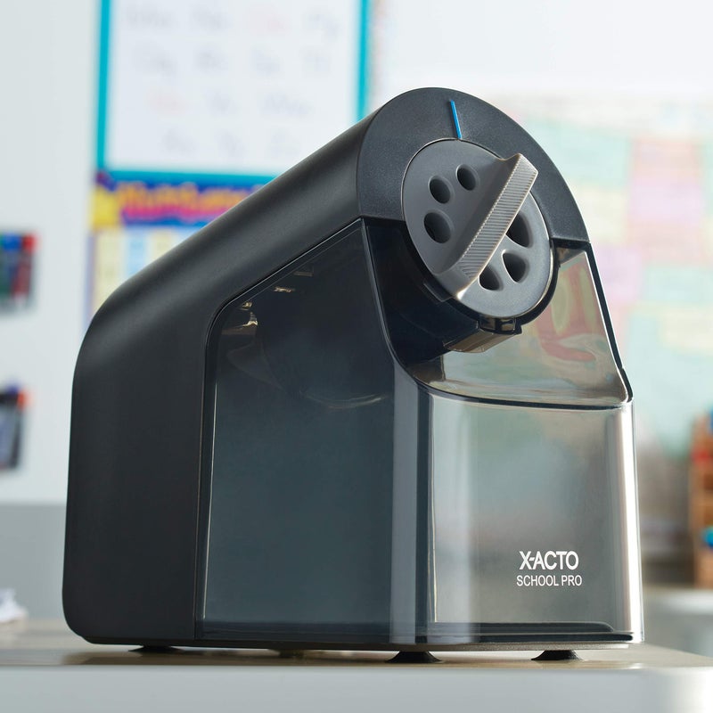X-ACTO Pencil Sharpener, School Pro Electric Pencil Sharpener, With Six Size Dial, XL Shavings Bin, Black, 1 Count - Heavy Duty, Teacher and School Supplies - Image 5
