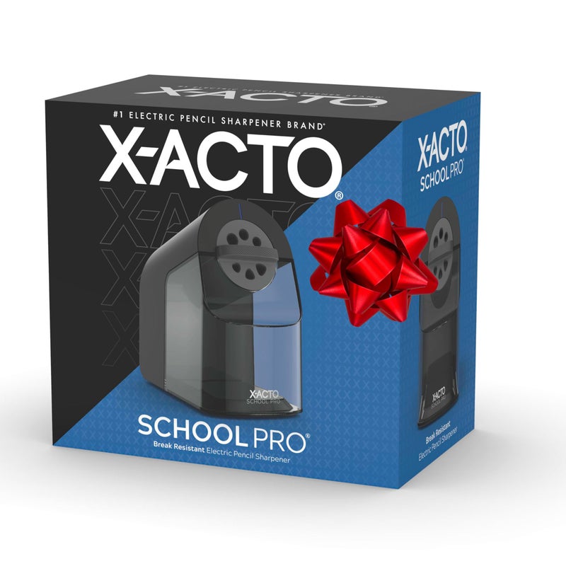 X-ACTO Pencil Sharpener, School Pro Electric Pencil Sharpener, With Six Size Dial, XL Shavings Bin, Black, 1 Count - Heavy Duty, Teacher and School Supplies - Image 1