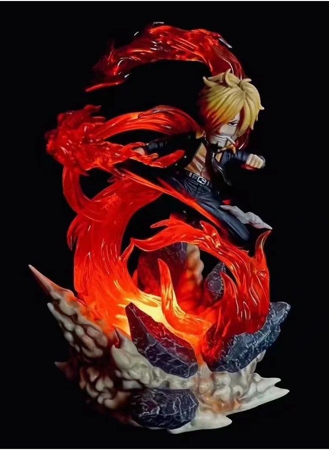 One Piece One Piece Wind Leg Sanji Action Figure Decorative Resin Sculpture Home Decor Statue, Art Figurine Home Ornament Decoration for Office, Living Room, Bedroom, Book Shelf, TV Cabinet, Desktop  - Image 1