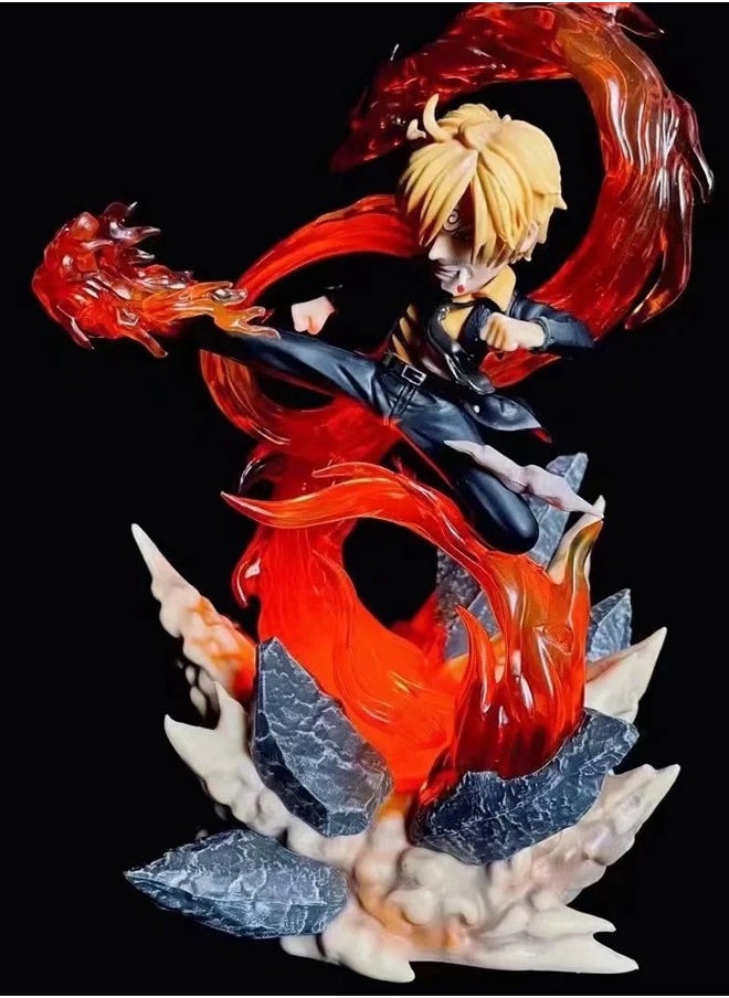 One Piece One Piece Wind Leg Sanji Action Figure Decorative Resin Sculpture Home Decor Statue, Art Figurine Home Ornament Decoration for Office, Living Room, Bedroom, Book Shelf, TV Cabinet, Desktop  - Image 4