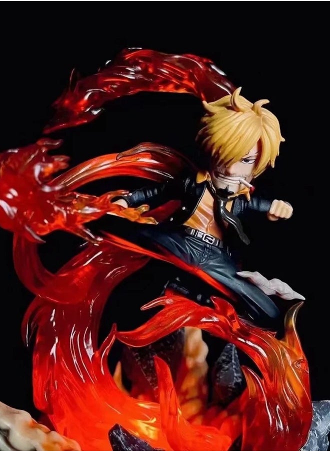 One Piece One Piece Wind Leg Sanji Action Figure Decorative Resin Sculpture Home Decor Statue, Art Figurine Home Ornament Decoration for Office, Living Room, Bedroom, Book Shelf, TV Cabinet, Desktop  - Image 3