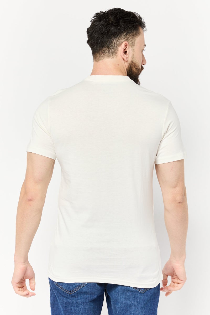 Paul Frank Men Regular Fit Crew Neck Short Sleeves Graphic Print T-Shirt, Ivory  - Image 4