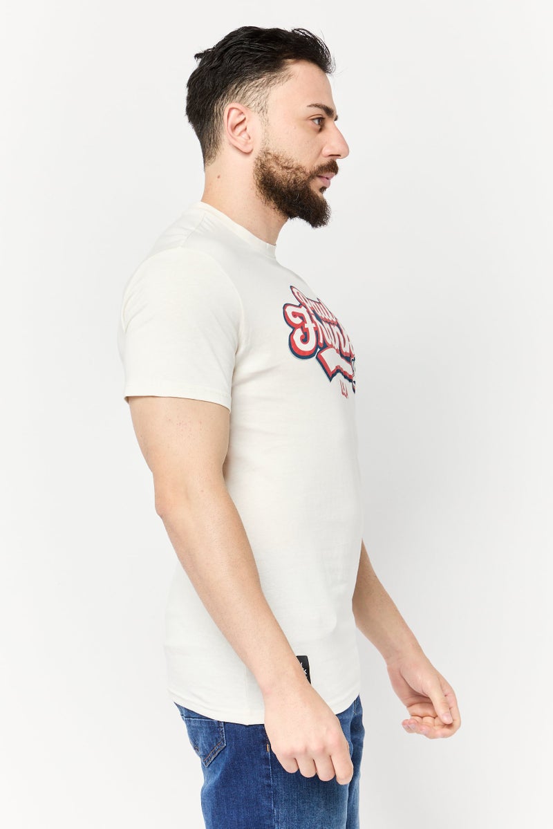 Paul Frank Men Regular Fit Crew Neck Short Sleeves Graphic Print T-Shirt, Ivory  - Image 2