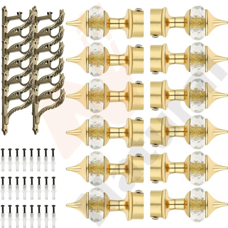 Natural 40mm Crystal Diamond Aluminium Curtain BracketParda Holder with Aluminium Jaguar Support Hold Upto 1 inch of Rod and Window Rod Fittings - Image 1