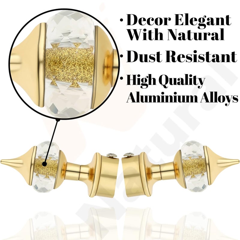 Natural 40mm Crystal Diamond Aluminium Curtain BracketParda Holder with Aluminium Jaguar Support Hold Upto 1 inch of Rod and Window Rod Fittings - Image 2