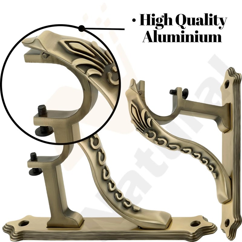 Natural 40mm Crystal Diamond Aluminium Curtain BracketParda Holder with Aluminium Jaguar Support Hold Upto 1 inch of Rod and Window Rod Fittings - Image 4