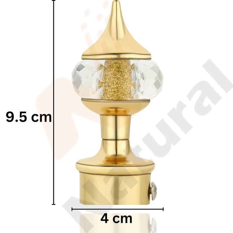 Natural 40mm Crystal Diamond Aluminium Curtain BracketParda Holder with Aluminium Jaguar Support Hold Upto 1 inch of Rod and Window Rod Fittings - Image 3
