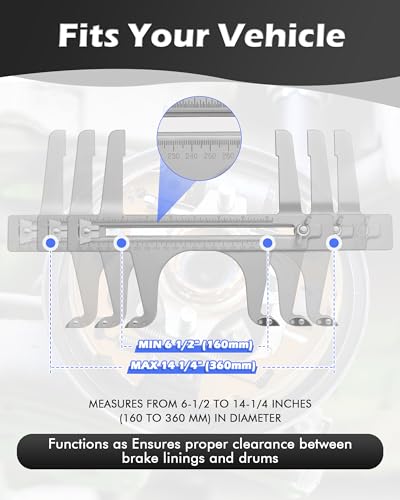 FAITIO Drum Brake Measuring Tool – Brake Resetting Gauge for Adjusting Brake Shoes and Installing Drums, Fast and Accurate Measurements for Automotive Drum Brake Replacement, Silver - Image 5