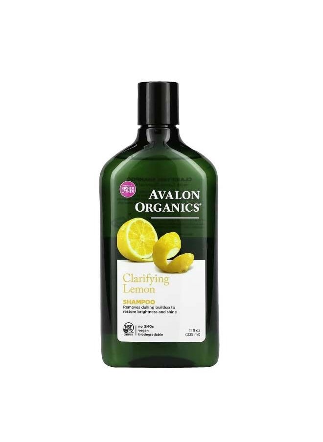 Avalon Organics Shampoo Clarifying Lemon 11 fl oz 325 ml  - Image 1
