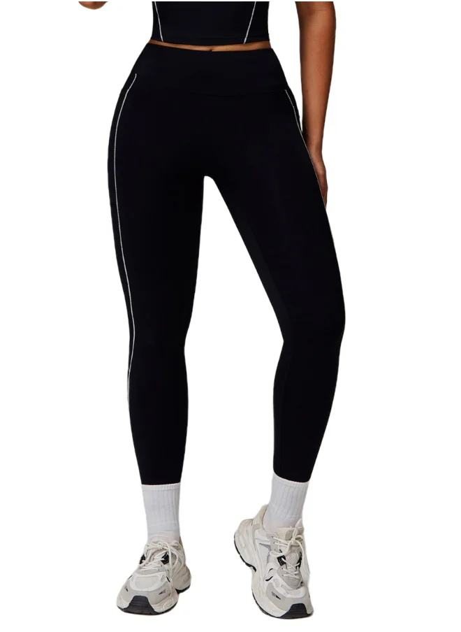 كون.يوغا Womens High Waist Contour Seamless Workout sport Leggings Yoga Pants Tummy Control Running Pants With Pockets