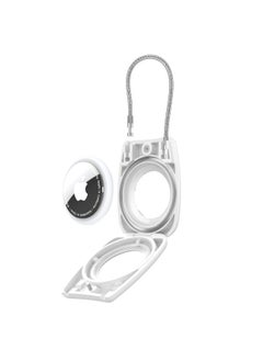 Applicable To Apple Airtag Protective Case Apple Tracker Airtag Waterproof Rope Safety Lock Protective Case-Color:White-Applicable Model:AirTAag