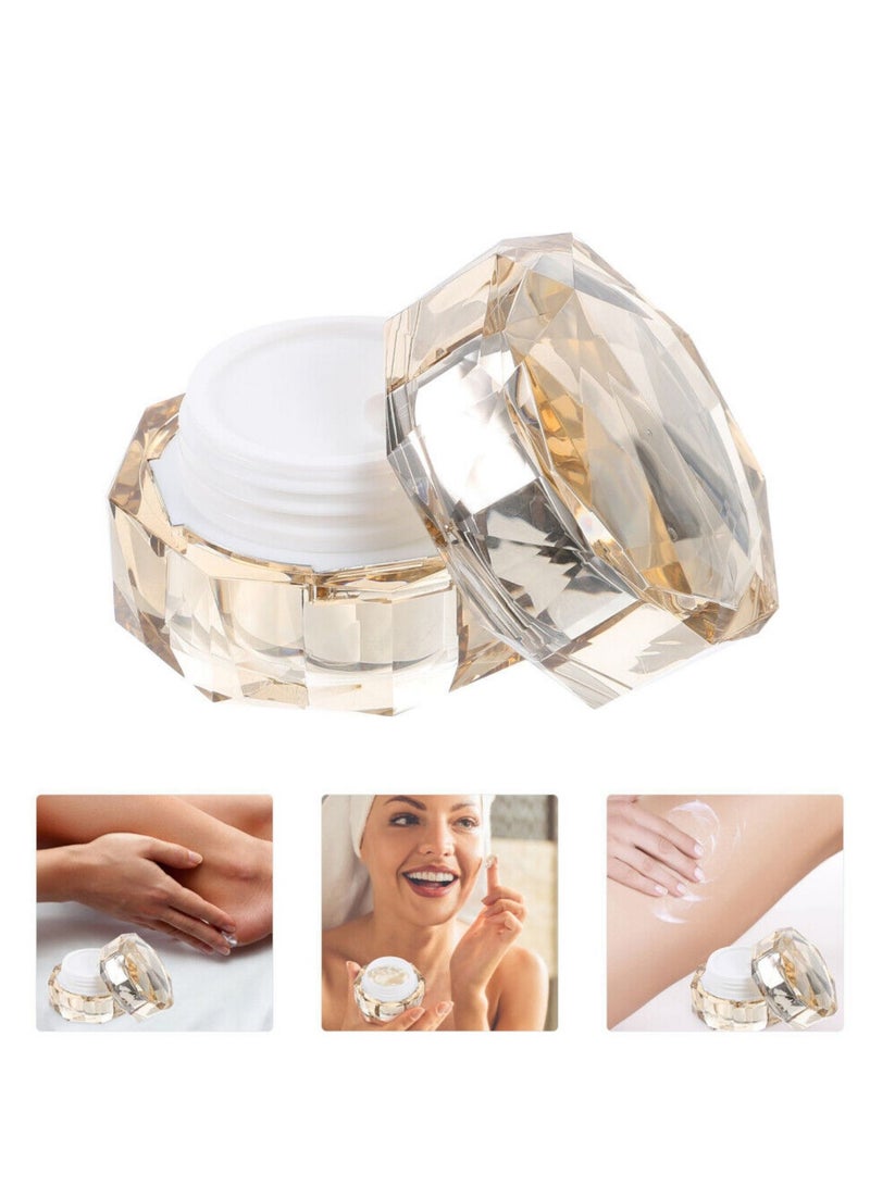 Suntown 3Pcs Crystal Cream Jar Empty Refillable Cosmetic Jars Makeup Jars Face Cream Jar Travel Lotion Containers Scrub Storage Box,Makeup Bottles for Eye Shadow,Gel,Foundation (15g) (Empty Bottle) - Image 1