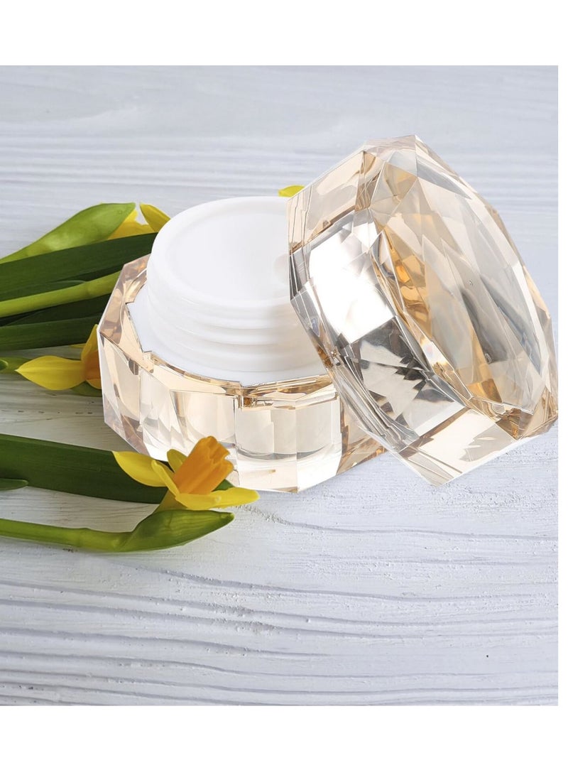 Suntown 3Pcs Crystal Cream Jar Empty Refillable Cosmetic Jars Makeup Jars Face Cream Jar Travel Lotion Containers Scrub Storage Box,Makeup Bottles for Eye Shadow,Gel,Foundation (15g) (Empty Bottle) - Image 3