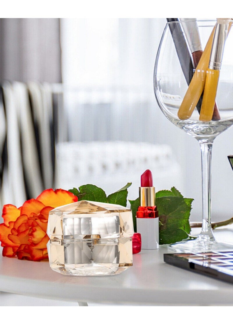 Suntown 3Pcs Crystal Cream Jar Empty Refillable Cosmetic Jars Makeup Jars Face Cream Jar Travel Lotion Containers Scrub Storage Box,Makeup Bottles for Eye Shadow,Gel,Foundation (15g) (Empty Bottle) - Image 2