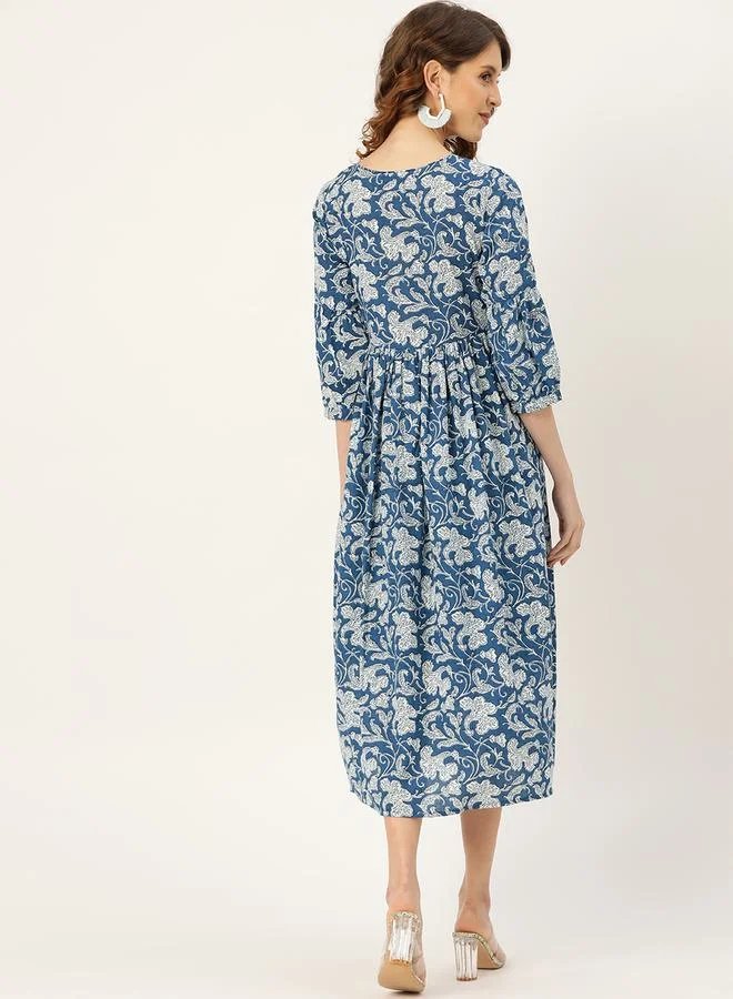 SASSAFRAS Floral Print Dress