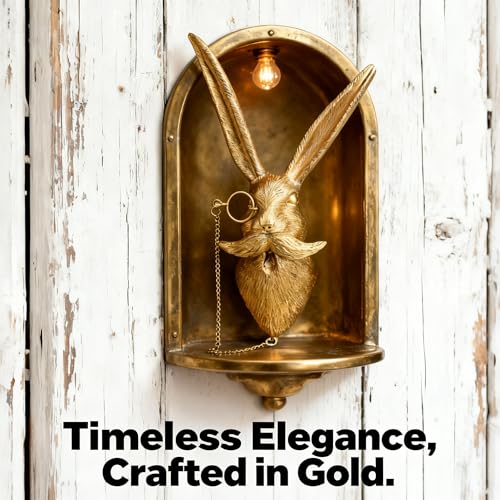 O-FarFarm Easter Bunny Rabbit Head Wall Decor - Handmade Resin Animal Sculpture vintage wall decor for Modern Farmhouse, Nursery, Living Room，Lightweight Easy to Install | Waterproof Indoor/Outdoor Art, Pet-Safe Home Decor, Unique Gift for Animal Lovers - Image 5