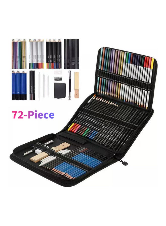 72 Piece Professional Drawing Pencils Set with Multiple Colors - Image 2