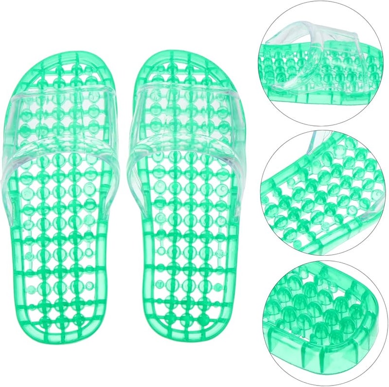 GARVALON Unisex Green Massaging Bathroom Slippers Hollowed Design for Home Relaxation Size 9 5 - Image 5
