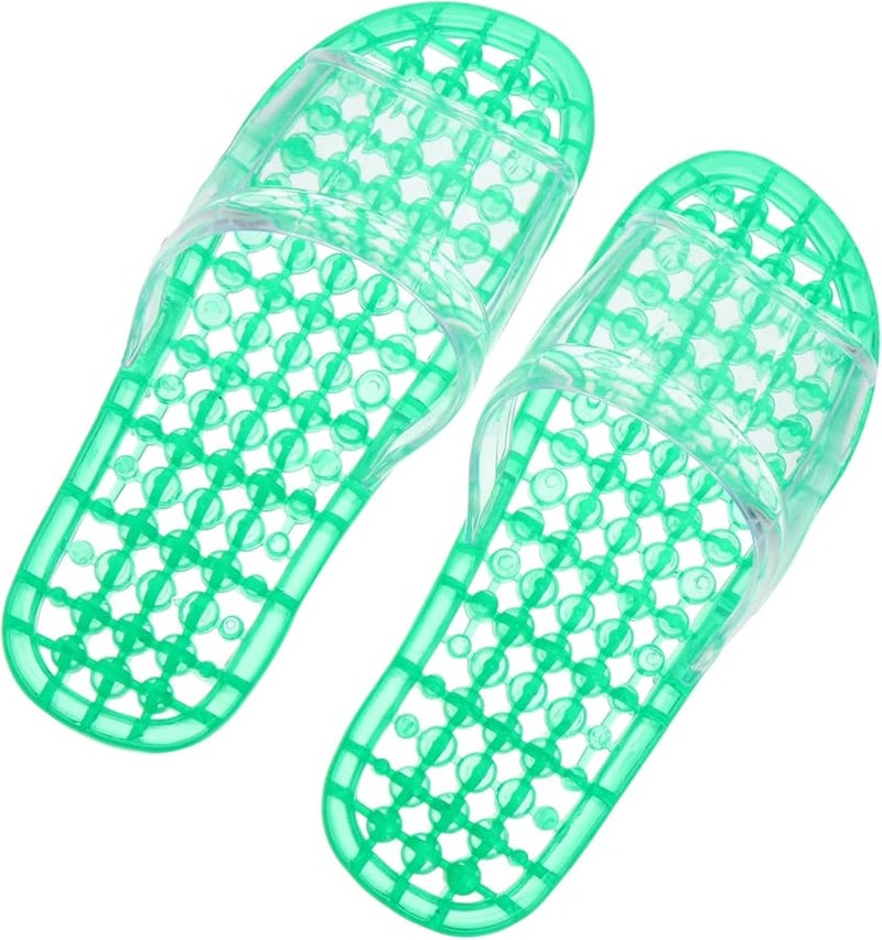 GARVALON Unisex Green Massaging Bathroom Slippers Hollowed Design for Home Relaxation Size 9 5 - Image 4