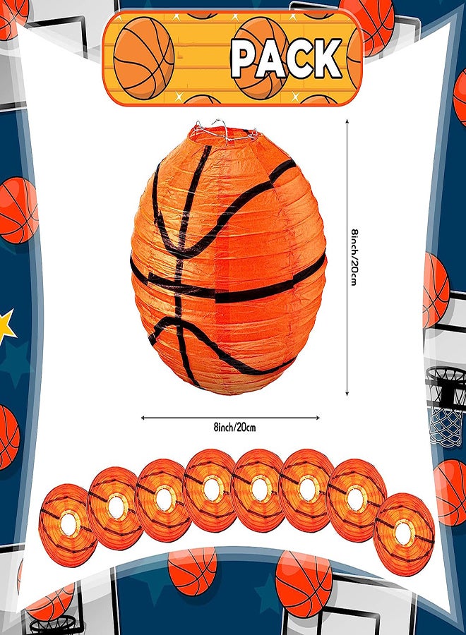 Excefore Basketball Paper Lanterns 10Pcs Party Decorations 8 Inch Hanging Basketball Decorations Paper Ceiling Basketball Decor for Boys and Girls Basketball Theme Birthday Party Decorations Orange - Image 1