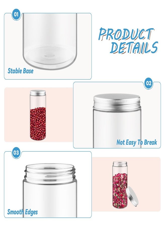 Cositina 6 Pack 16 Ounce/500ml Plastic Jars Clear Slime Containers Wide Mouth Mason Jars Storage Containers with Screw Lids for Household Home Kitchen - Image 3