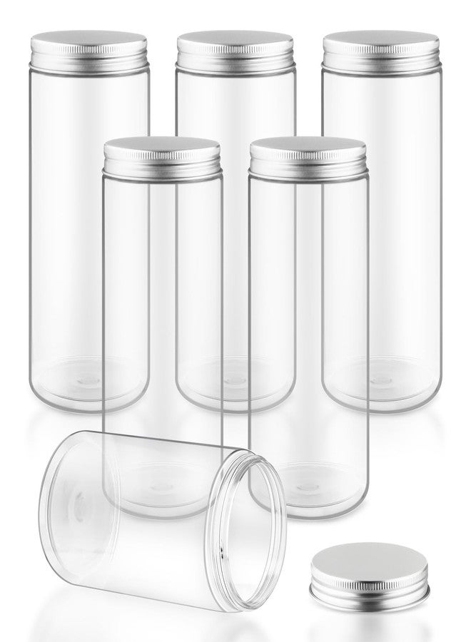 Cositina 6 Pack 16 Ounce/500ml Plastic Jars Clear Slime Containers Wide Mouth Mason Jars Storage Containers with Screw Lids for Household Home Kitchen - Image 1