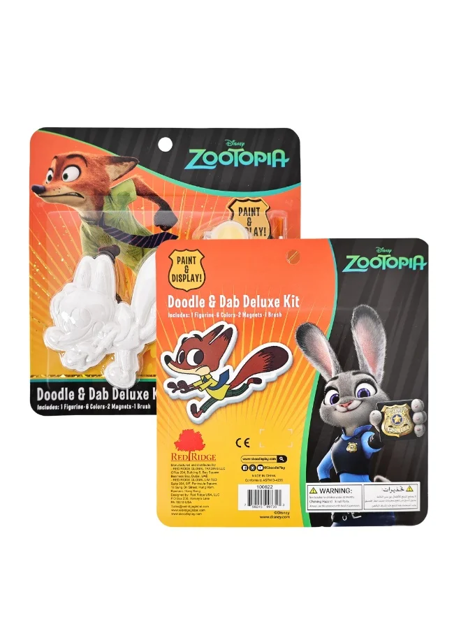 ديزني Zootopia Nick Doodle & Dab Deluxe Kit | Paint & Display | Art & Craft  Kit | Age 3+