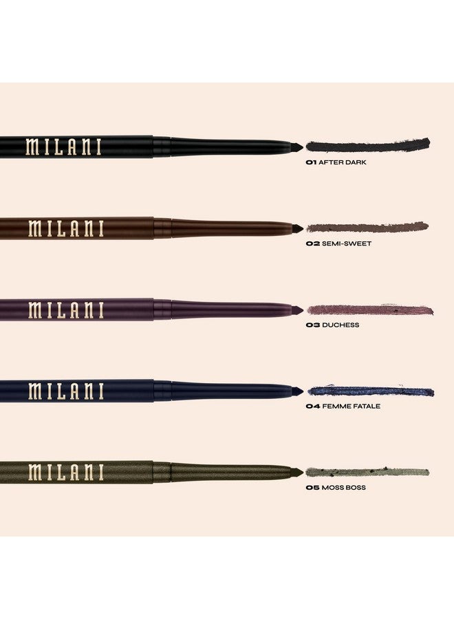 Milani Stay Put Eyeliner - After Dark (0.01 Ounce) Cruelty-Free Self-Sharpening Eye Pencil with Built-In Smudger - Line & Define Eyes with High Pigment Shades for Long-Lasting Wear - Image 4