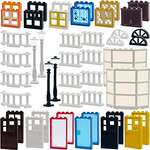 SAIBURAZ 90 Piece Windows,Doors, Fences Building Block Parts Toy Gift for Kids Boys Girls Age 6+ Kit Fit with Major Brands Children Gifts - Image 1