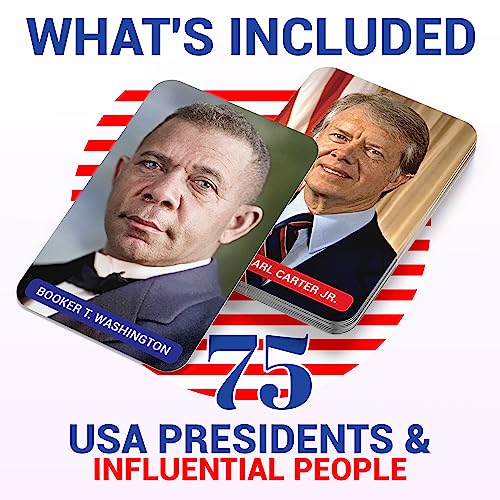 Briston United States History Flash Cards – 75 US American Presidents & Influential People – AP Learning Resource for Studying, Government Teaching Aid Tool, Social Studies Civics Reference – Classroom & Home - Image 2