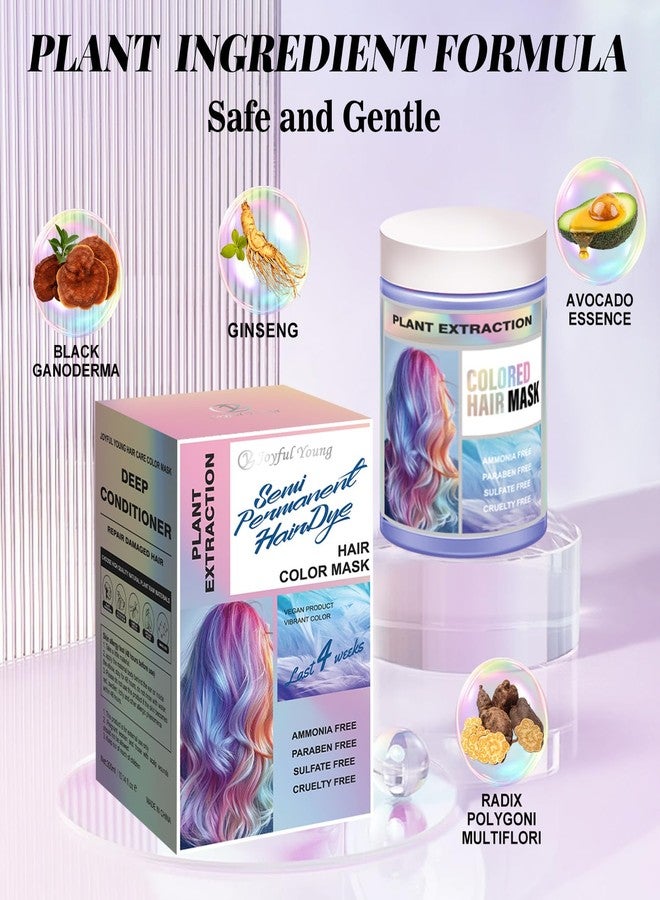 Joyful Young Vegan Semi Permanent Hair Color Mask - 10.15OZ Color Depositing Conditioner for Color-Treated Hair - Ammonia, Paraben, Sulfate & Cruelty-Free - Enhances & Tones Hair - Plant-Based Formula (SILVER) - Image 4