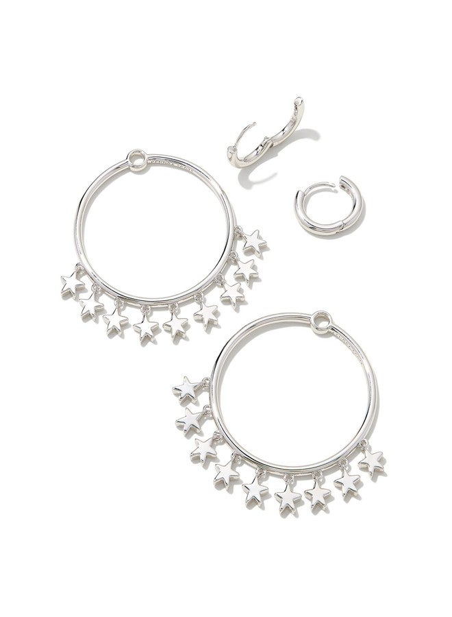 كيندرا سكوت أقراط كيندرا سكوت سلون ستار مفتوحة الإطار من النحاس المطلي بالفضة، مجوهرات عصرية للنساء، مطلية بالروديوم - Image 2